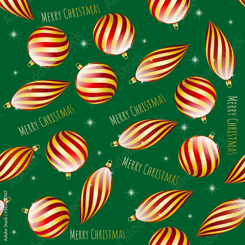Red-white christmas decoration over seamless background.