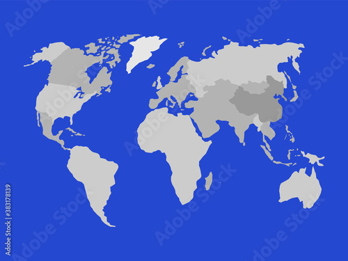 World map vector  isolated on blue background.