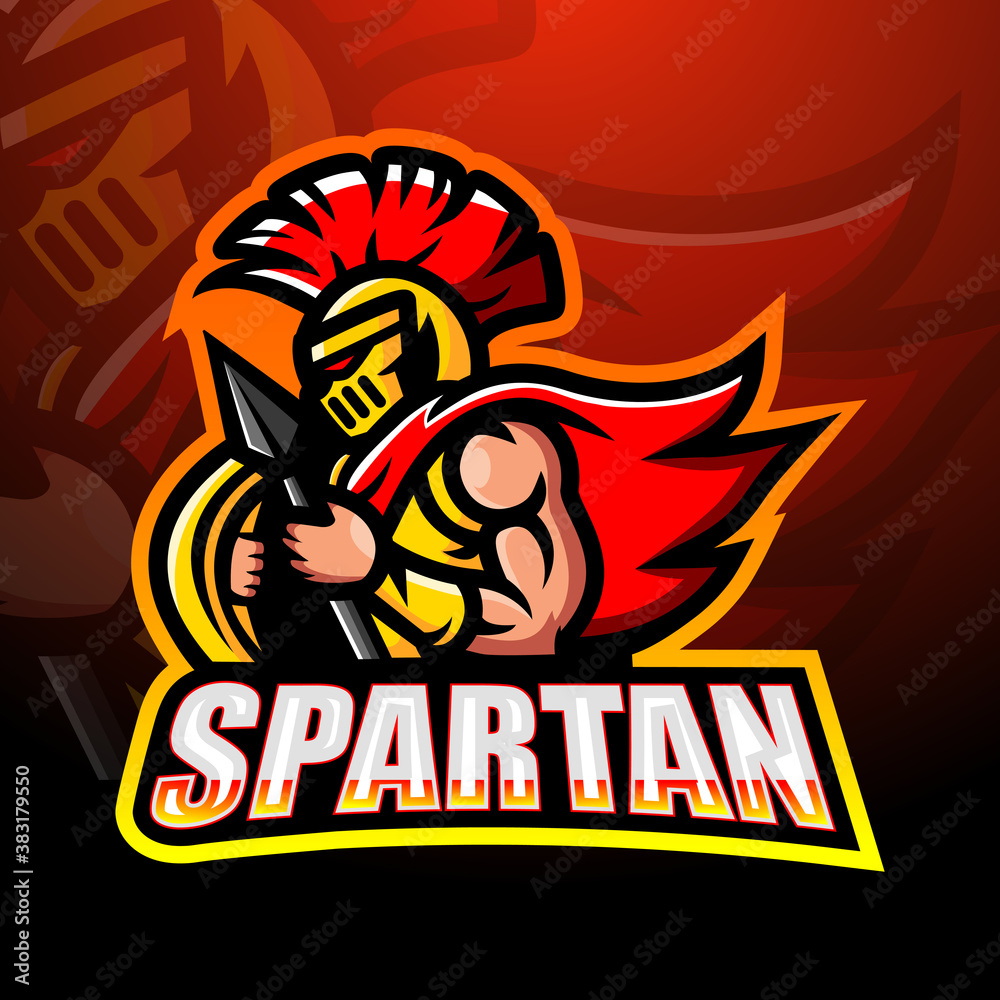 Spartan warrior mascot esport logo design Spartan warrior mascot esport logo design