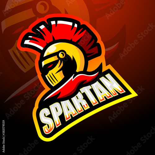 Spartan head mascot esport logo design