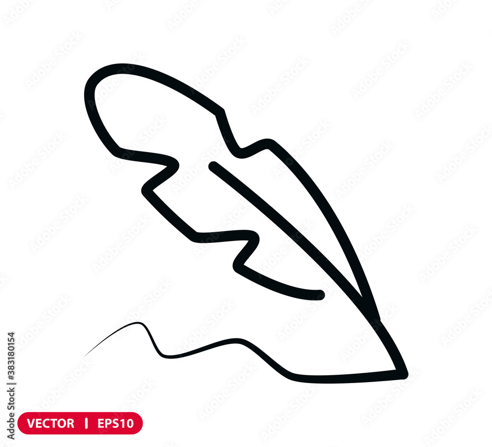 Feather icon vector logo design illustration Feather icon vector logo design illustration