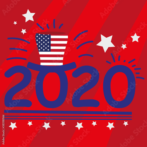 USA election day poster. Vote 2020 - Vector illustration
