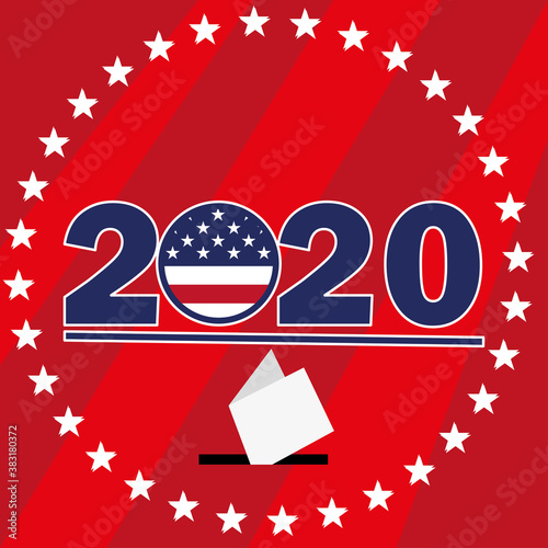 USA election day poster. Vote 2020 - Vector illustration