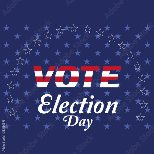 USA election day poster. Vote 2020 - Vector illustration