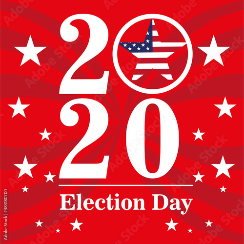 USA election day poster. Vote 2020 - Vector illustration