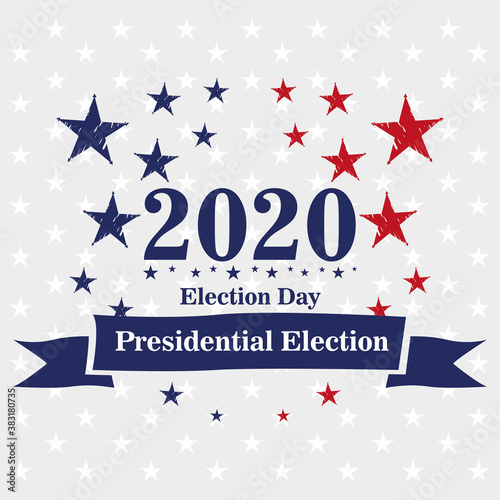 USA election day poster. Vote 2020 - Vector illustration