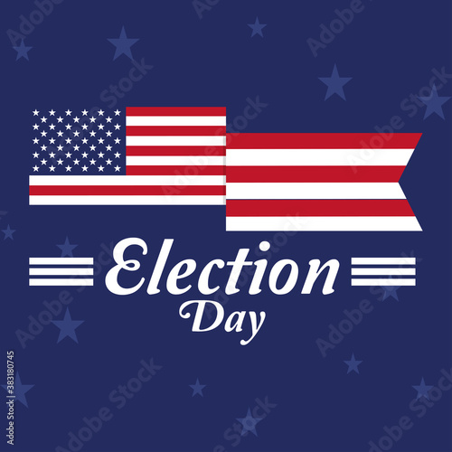 USA election day poster. Vote 2020 - Vector illustration
