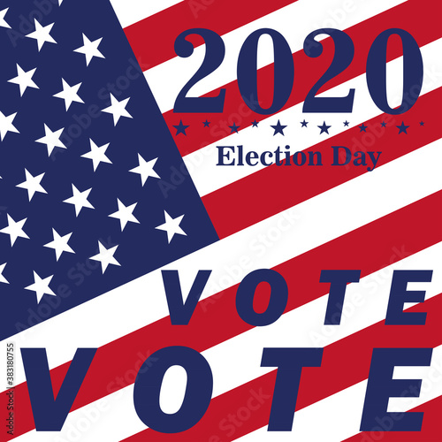USA election day poster. Vote 2020 - Vector illustration