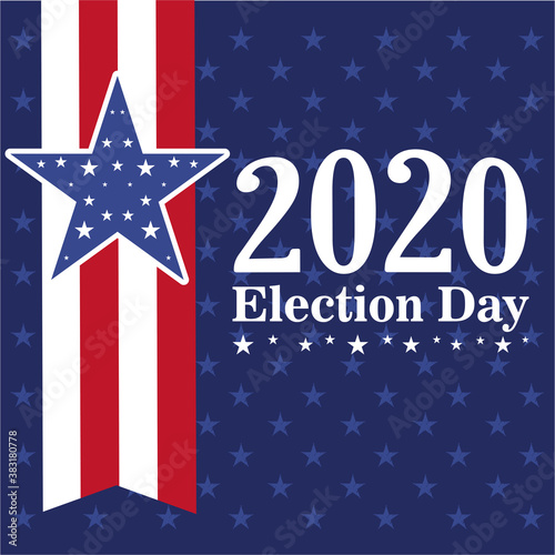 USA election day poster. Vote 2020 - Vector illustration