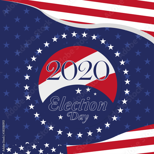USA election day poster. Vote 2020 - Vector illustration