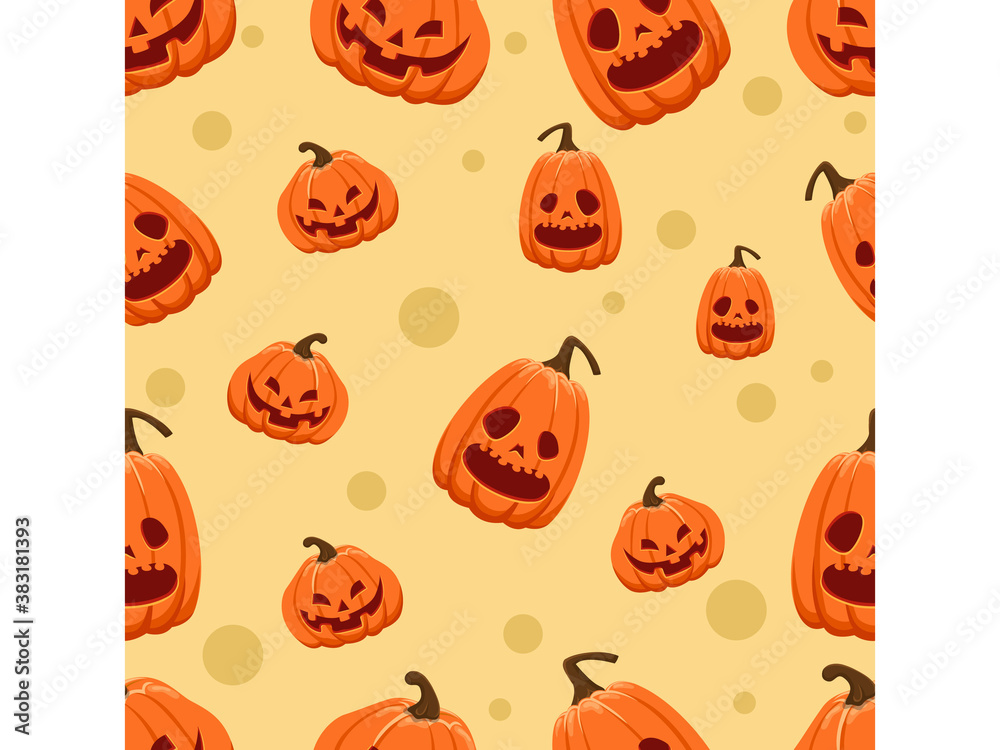 Halloween seamless pattern pumpkins. Cartoon characters halloween illustration. Vector pattern for paper background vector Halloween seamless pattern pumpkins. Cartoon characters halloween illustration. Vector pattern for paper background vector