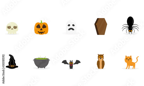 Set of halloween icons. Halloween holiday - Vector © lar01joka