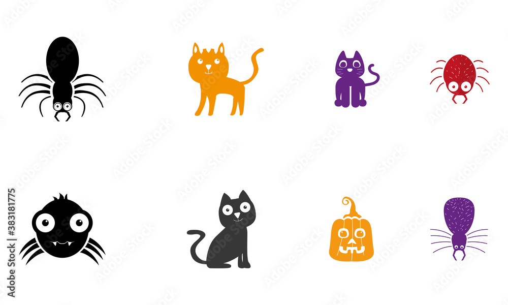 Obraz premium Set of halloween icons. Halloween holiday - Vector