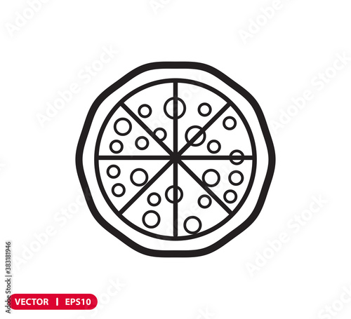 Pizza icon vector flat style illustration