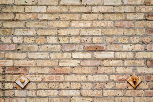 Close Up of a Tan Exterior Brick Wall