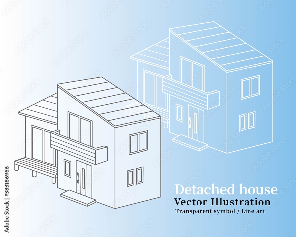 住まい 不動産 マイホーム 建売 売却 買取 シンプル ベクター Ai 物件 イラスト 透明 透過 線画 Stock Vector Adobe Stock