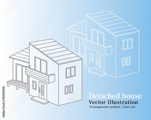 住まい 不動産 マイホーム 建売 売却 買取 シンプル ベクター AI 物件 イラスト 透明 透過 線画
