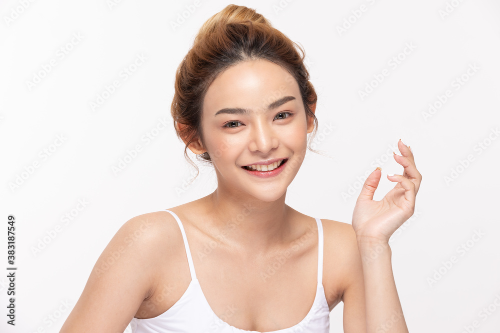 Beautiful Asian woman looking at camera smile with clean and fresh skin Happiness and cheerful with positive emotional,isolated on white background,Beauty and Cosmetics Concept Beautiful Asian woman looking at camera smile with clean and fresh skin Happiness and cheerful with positive emotional,isolated on white background,Beauty and Cosmetics Concept