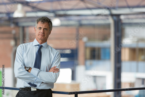 Tableau sur toile Portrait confident male supervisor in factory