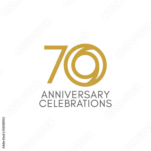 70 Years Anniversary Celebration Vector Template Design Illustration