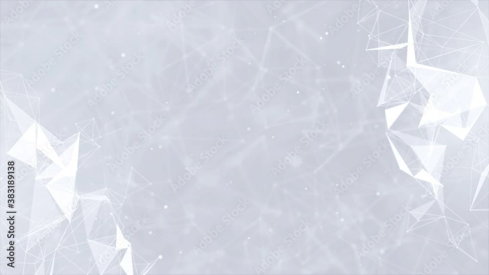 Plexus abstract network titles technology digital Loop background. Geometrical shape with triangle particles futuristic molecular structure lines. Medical, Medicine, Science, Technology, Chemistry