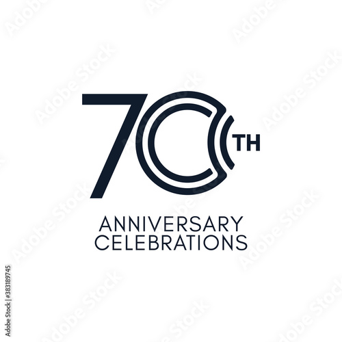 70 th Anniversary Celebration Vector Template Design Illustration