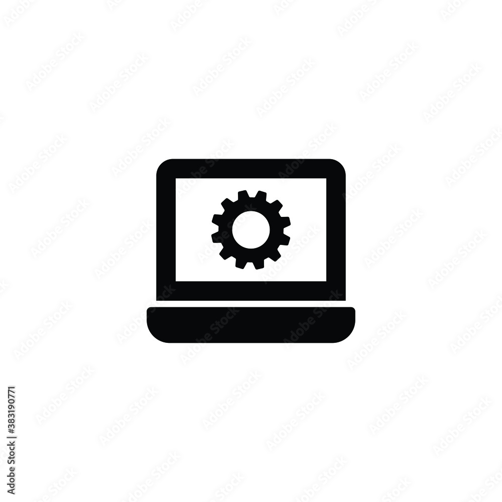 Computer setting icon vector isolated on white, logo sign and symbol. Computer setting icon vector isolated on white, logo sign and symbol.