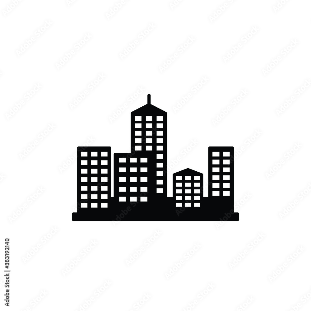 Town icon vector isolated on white, logo sign and symbol.
