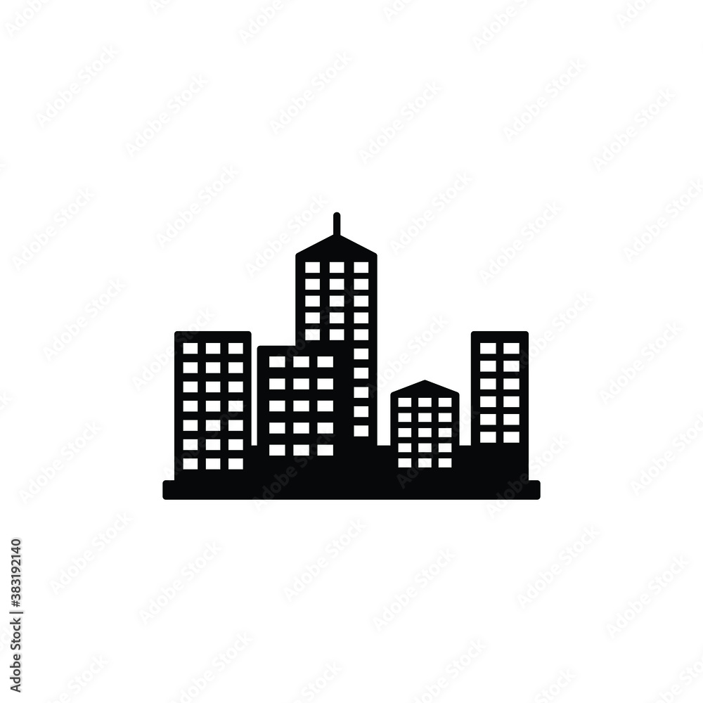 Town icon vector isolated on white, logo sign and symbol. Town icon vector isolated on white, logo sign and symbol.