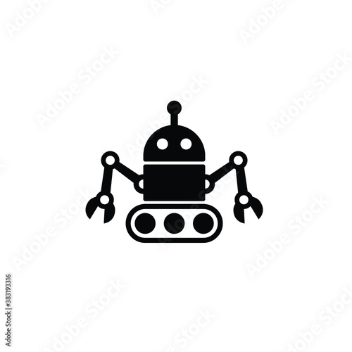 Robot icon vector isolated on white, logo sign and symbol.