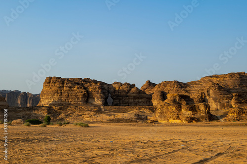 Vessel vase shape rock in Al Ula, western Saudi Arabia