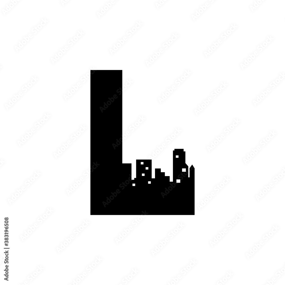 L Letter City Logo Design Inspiration, Vector.