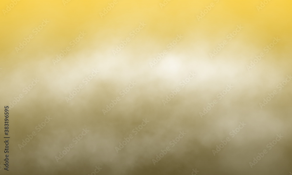 Abstract white smoke on Deep yellow color background