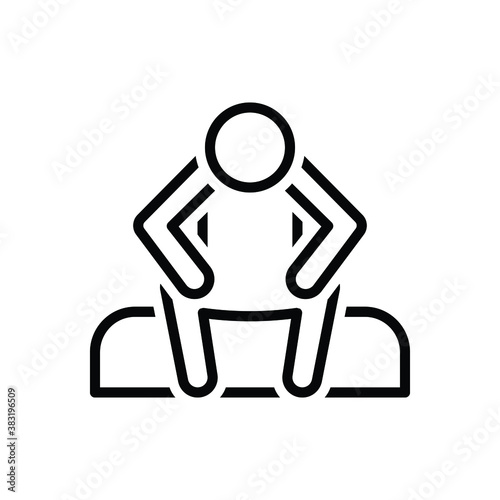 Black line icon for alone