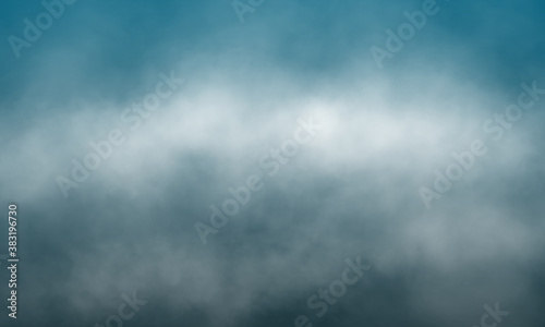 Abstract white smoke on marine blue color background