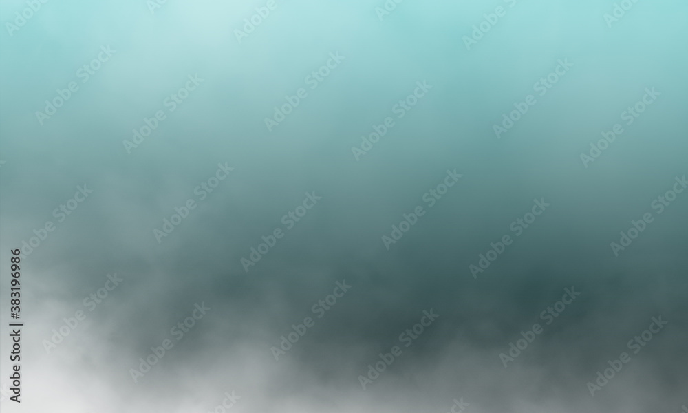 Abstract white smoke on turquoise blue color background