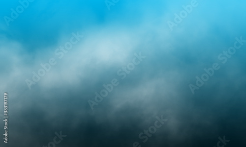 Abstract white smoke on cerulean blue color background