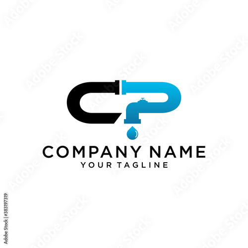 Logo CP Simple Creative Design, Vector illustration