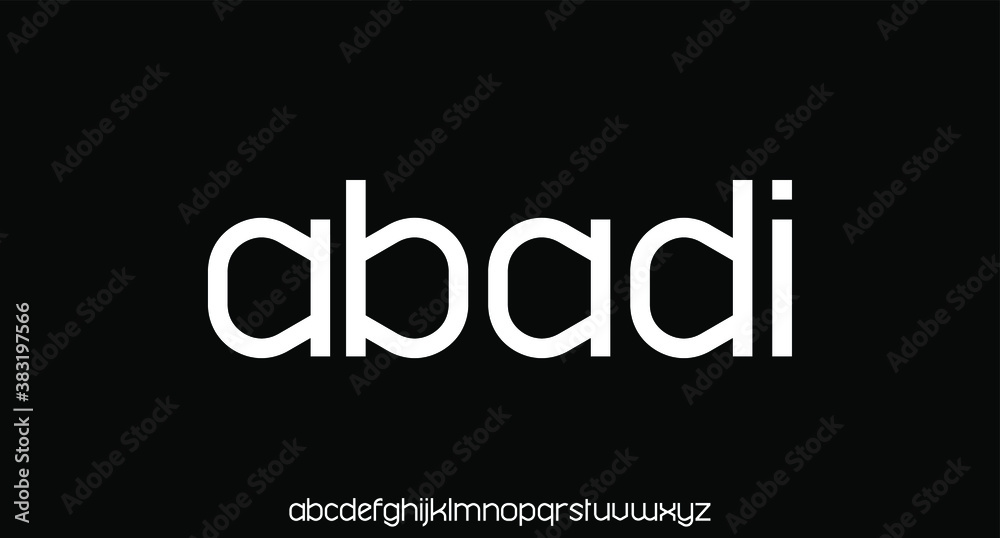 modern geometric sans serif futuristic font alphabet vector set	