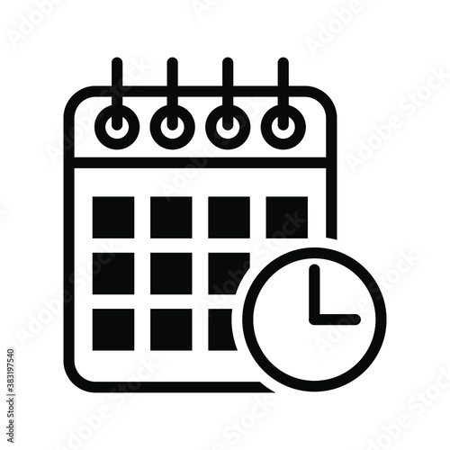 Calendar and clock icon. Schedule, appointment