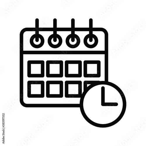 Calendar and clock icon. Schedule, appointment