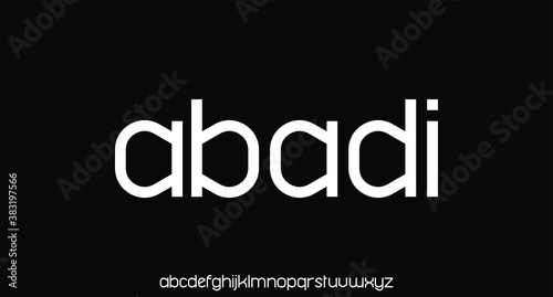 modern geometric sans serif futuristic font alphabet vector set	