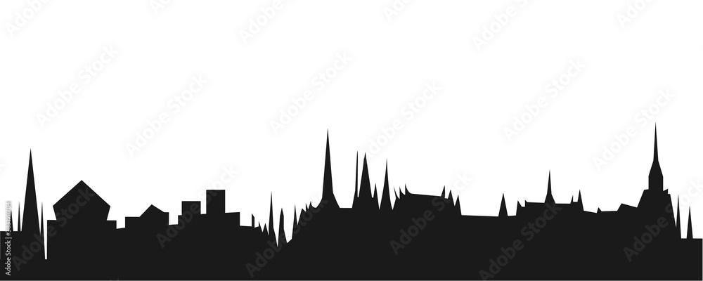 Panorama Silhouette scenery of royal Thai in Bangkok capital city of Thailand hardly to seen ceremony vector illustration EPS 10.