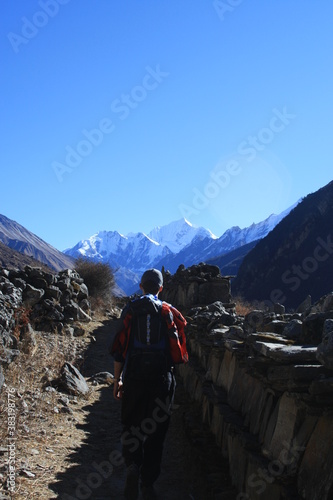 Langtang Valley with Pemthang Karpo Ri and Langshisa Ri, Nepal, Langtang Himal photo