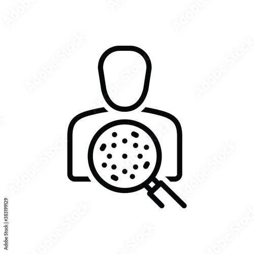 Black line icon for researcher