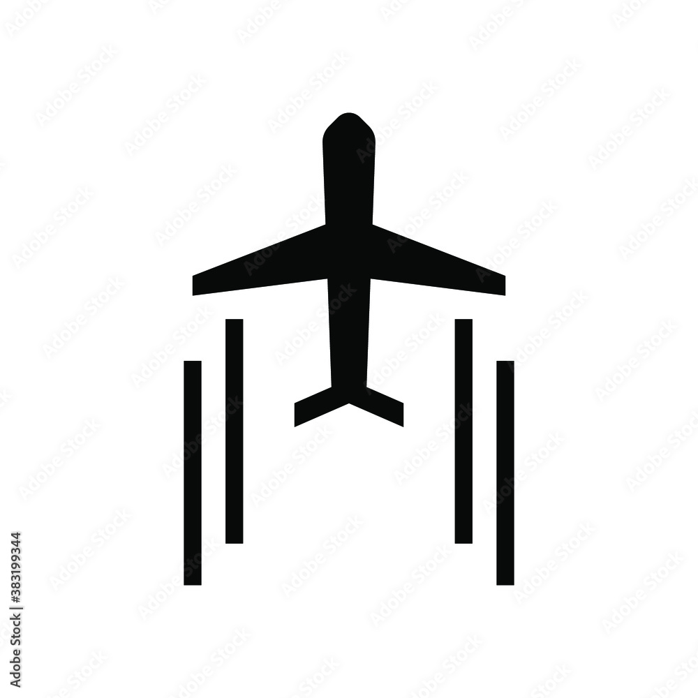 Plane track to point with dashed line way or air lines, airplane icon on white background Plane track to point with dashed line way or air lines, airplane icon on white background