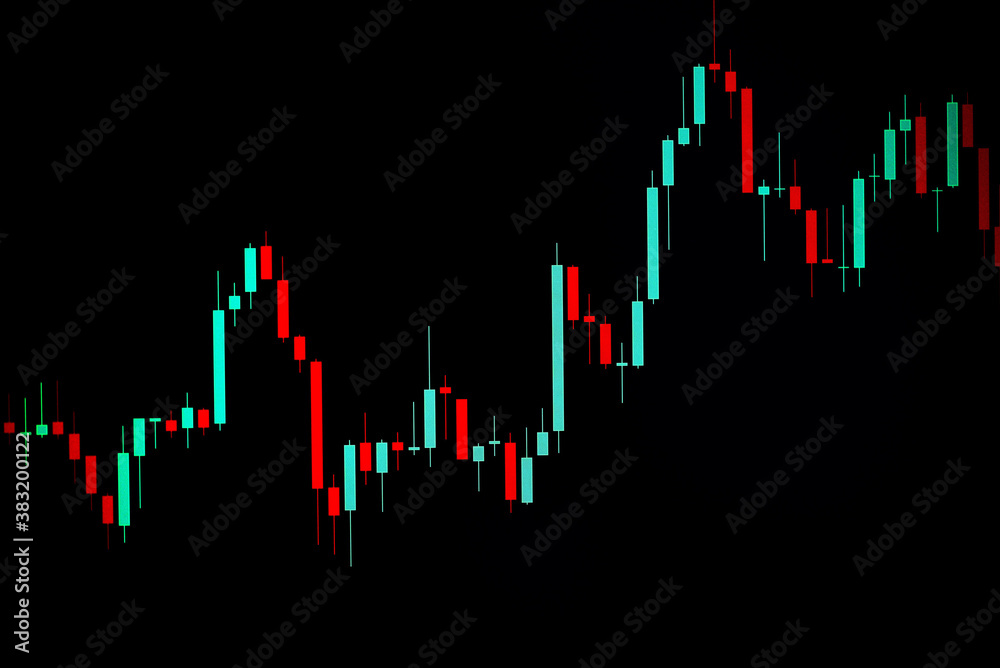 Business candle stick graph chart of stock market investment trading on background design - Trend of stock graph market exchange financial economy concept