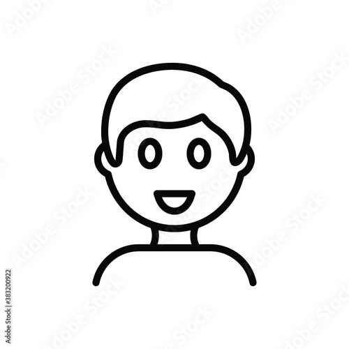 Black line icon for boy