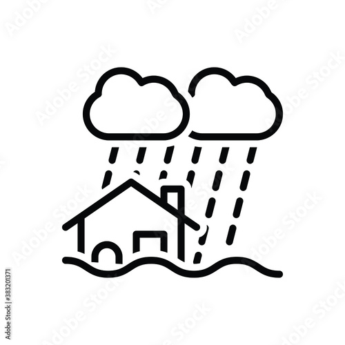 Black line icon for disaster