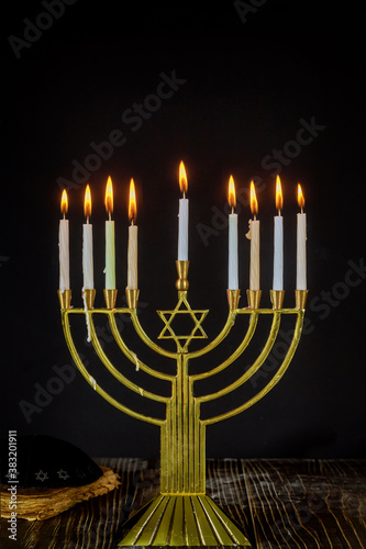 Hanukkah with menorah jewish holiday traditional Menorah